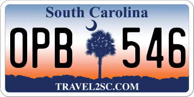SC license plate OPB546