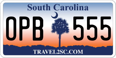 SC license plate OPB555