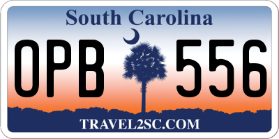 SC license plate OPB556