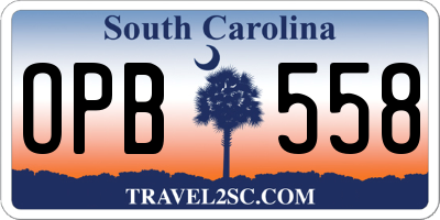 SC license plate OPB558