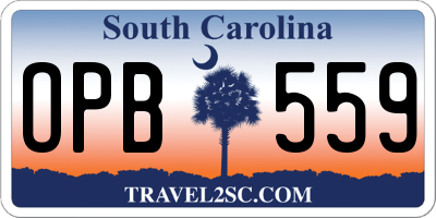SC license plate OPB559