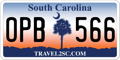 SC license plate OPB566