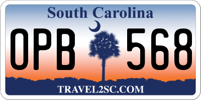 SC license plate OPB568