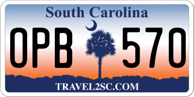 SC license plate OPB570
