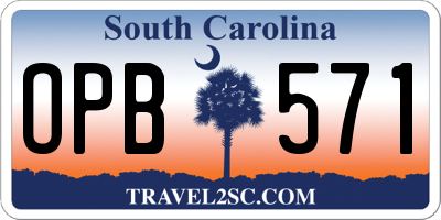SC license plate OPB571