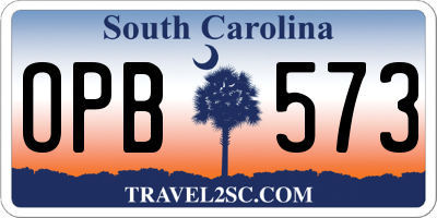SC license plate OPB573