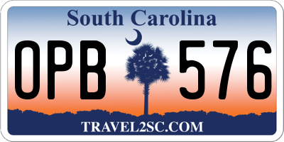 SC license plate OPB576