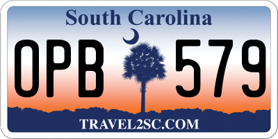 SC license plate OPB579
