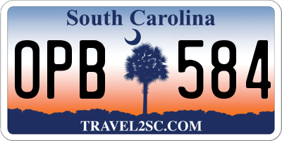 SC license plate OPB584