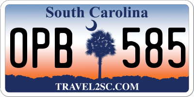 SC license plate OPB585