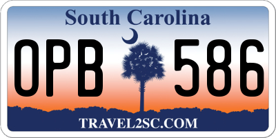 SC license plate OPB586