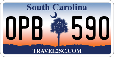 SC license plate OPB590