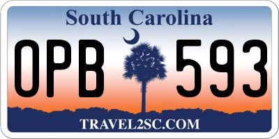 SC license plate OPB593