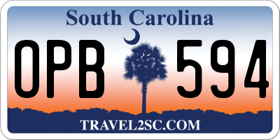 SC license plate OPB594