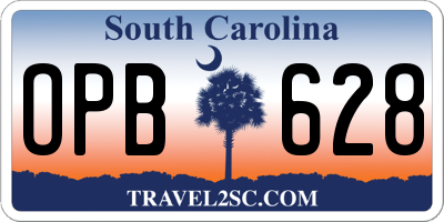 SC license plate OPB628