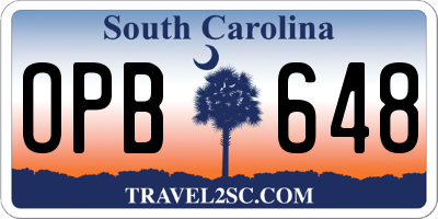 SC license plate OPB648