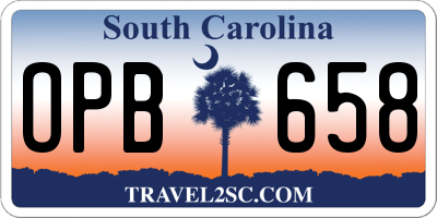 SC license plate OPB658