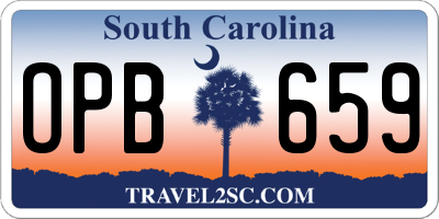 SC license plate OPB659