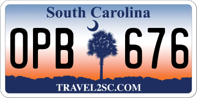 SC license plate OPB676