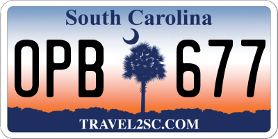 SC license plate OPB677