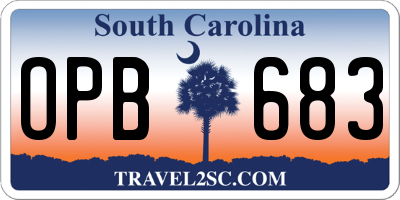 SC license plate OPB683