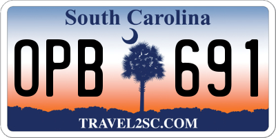 SC license plate OPB691