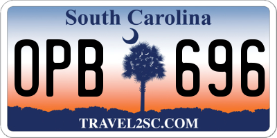 SC license plate OPB696