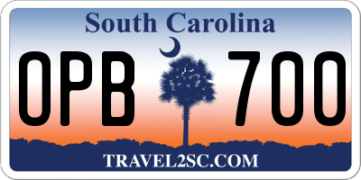 SC license plate OPB700