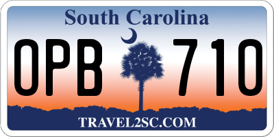 SC license plate OPB710