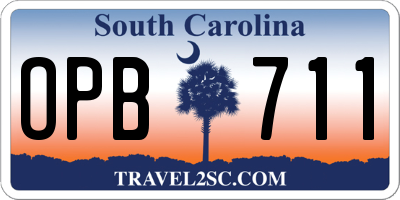 SC license plate OPB711