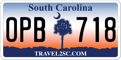 SC license plate OPB718