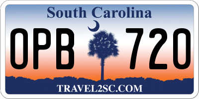 SC license plate OPB720