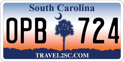 SC license plate OPB724