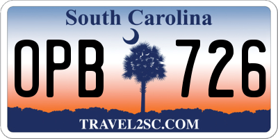 SC license plate OPB726