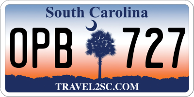 SC license plate OPB727
