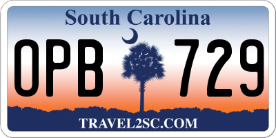 SC license plate OPB729