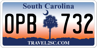 SC license plate OPB732