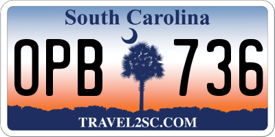 SC license plate OPB736