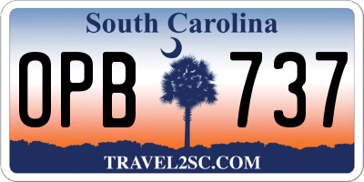 SC license plate OPB737