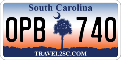 SC license plate OPB740