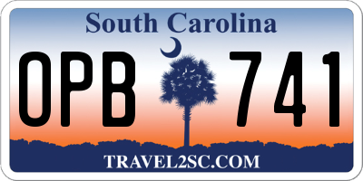 SC license plate OPB741