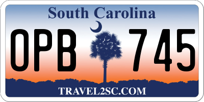 SC license plate OPB745