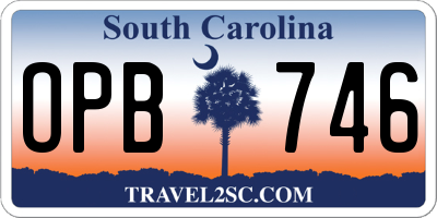 SC license plate OPB746