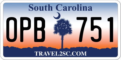SC license plate OPB751