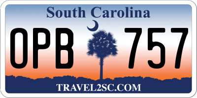 SC license plate OPB757
