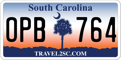 SC license plate OPB764