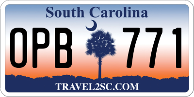 SC license plate OPB771