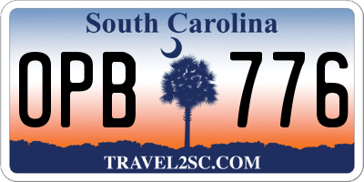 SC license plate OPB776