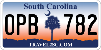 SC license plate OPB782