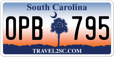 SC license plate OPB795